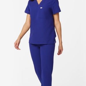 Figs scrub SET, deep royal (XS top/SP pants)